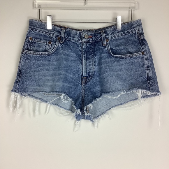 Lucky Brand Pants - Lucky Brand Women's Size 34 Blue Denim Cut Off Dungarees Jean Shorts Made in USA
